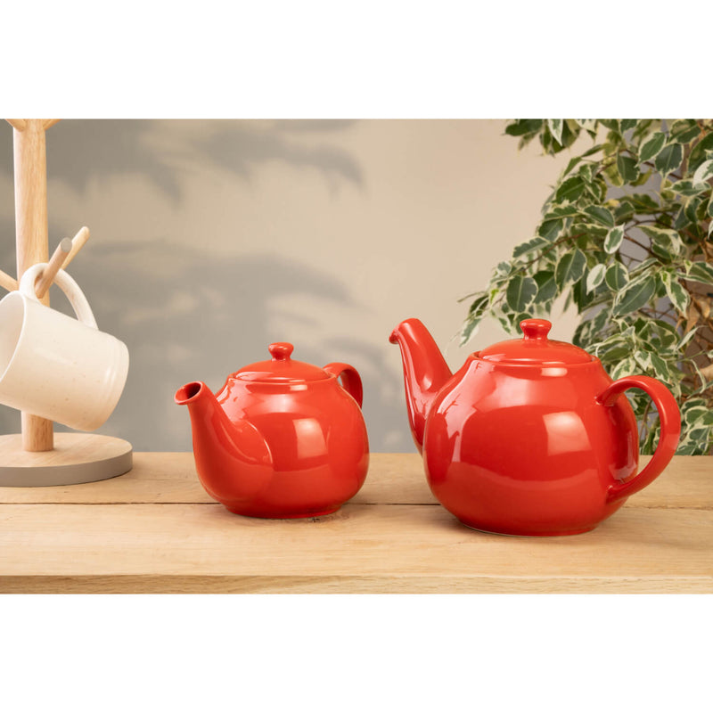 Siip 2 Cup Solid Glaze Stoneware Teapot - Red