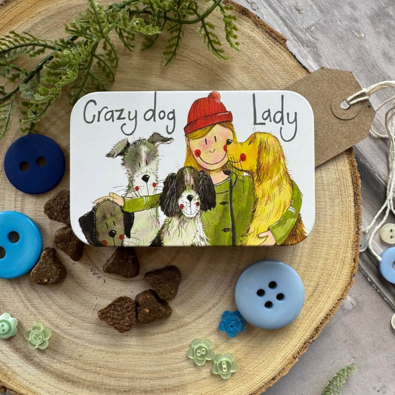 Alex Clark Small Rectangular Tin - Crazy Dog Lady
