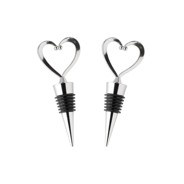 Taylor's Eye Witness Taproom Heart 2-Piece Bottle Stoppers - Silver