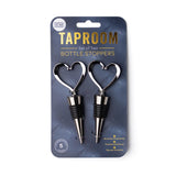 Taylor's Eye Witness Taproom Heart 2-Piece Bottle Stoppers - Black