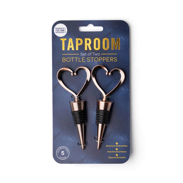 Taylor's Eye Witness Taproom Heart 2-Piece Bottle Stoppers - Copper