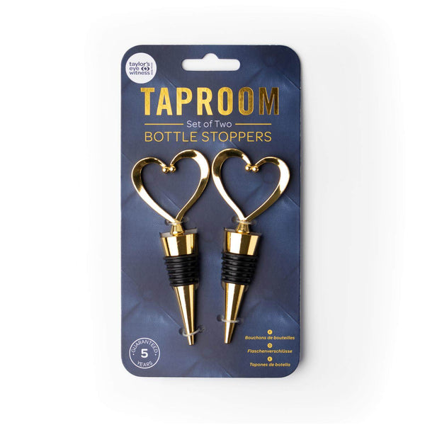 Taylor's Eye Witness Taproom Heart 2-Piece Bottle Stoppers - Gold