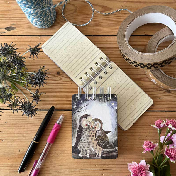 Alex Clark Small Spiral Bound Notepad - Owls