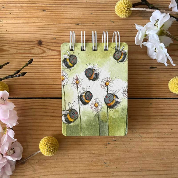 Alex Clark Small Spiral Bound Notepad - Bees & Daisies