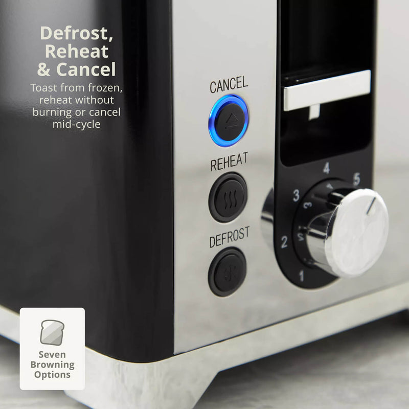Swan Solace 2-Slice Stainless Steel Toaster - Gloss Black