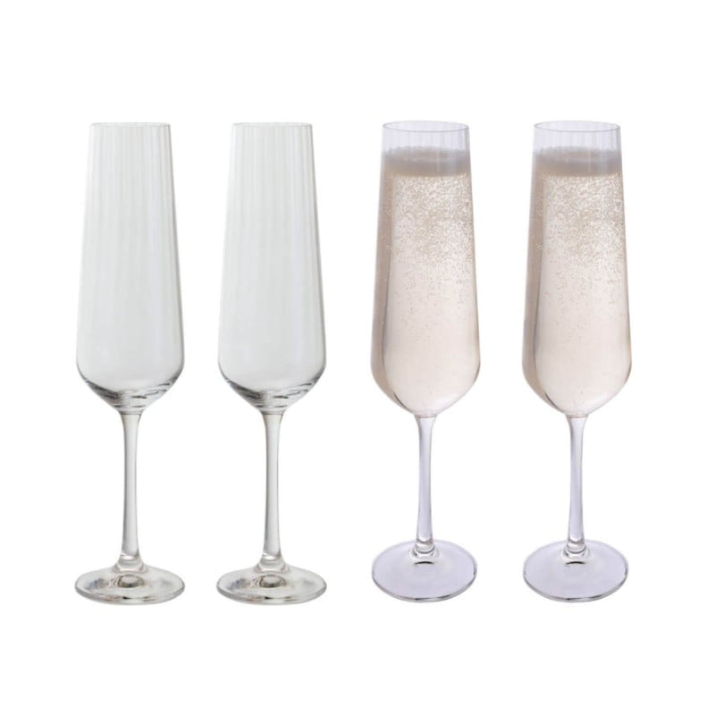 Dartington Cheers Optic Champagne Flute Glasses - Set Of 4