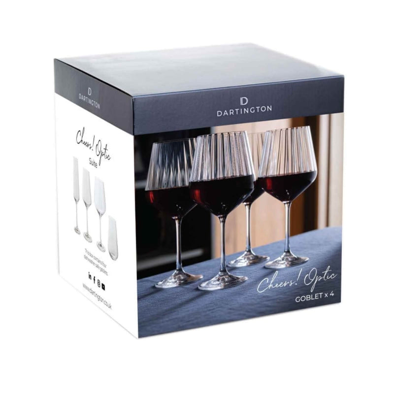 Dartington Cheers Optic Goblet Glasses - Set Of 4