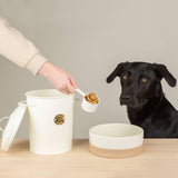Scruffs Cantina 4 Litre Steel Pet Food Storage Canister & Scoop - Cream