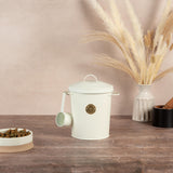 Scruffs Cantina 4 Litre Steel Pet Food Storage Canister & Scoop - Cream
