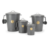 Scruffs Cantina 4 Litre Steel Pet Food Storage Canister & Scoop - Dark Grey