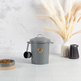 Scruffs Cantina 4 Litre Steel Pet Food Storage Canister & Scoop - Dark Grey