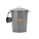 Scruffs Cantina 12 Litre Steel Pet Food Storage Canister & Scoop - Dark Grey