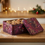 Sara Miller Christmas Deep Rectangular Tin - Berry Wreath