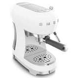 Smeg 50's Style Retro ECF02 Espresso Coffee Machine & CGF11 Coffee Grinder - White