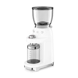 Smeg 50's Style Retro ECF02 Espresso Coffee Machine & CGF11 Coffee Grinder - White