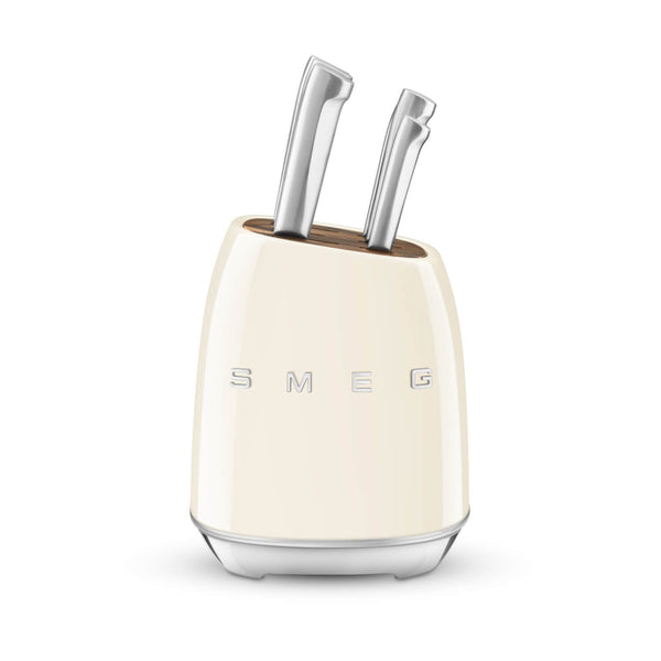 Smeg 50's Style Retro KBSF02 7-Piece Knife Block Set - Cream