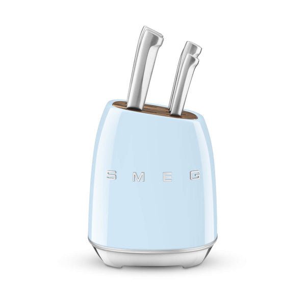 Smeg 50's Style Retro KBSF02 7-Piece Knife Block Set - Pastel Blue