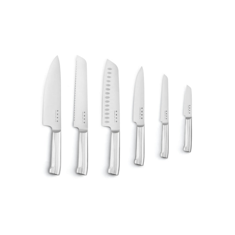 Smeg 50's Style Retro KBSF02 7-Piece Knife Block Set - Pastel Blue