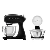Smeg 50's Style Retro SMF03BLUK Stand Mixer & KSF01BLWW Retro Scales - Black