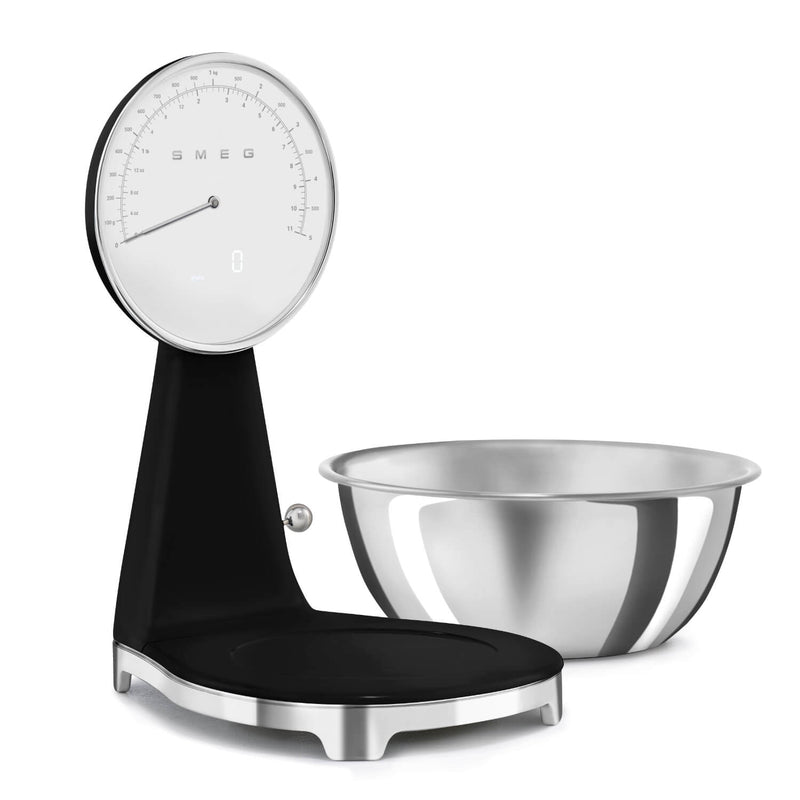 Smeg 50's Style Retro SMF03BLUK Stand Mixer & KSF01BLWW Retro Scales - Black