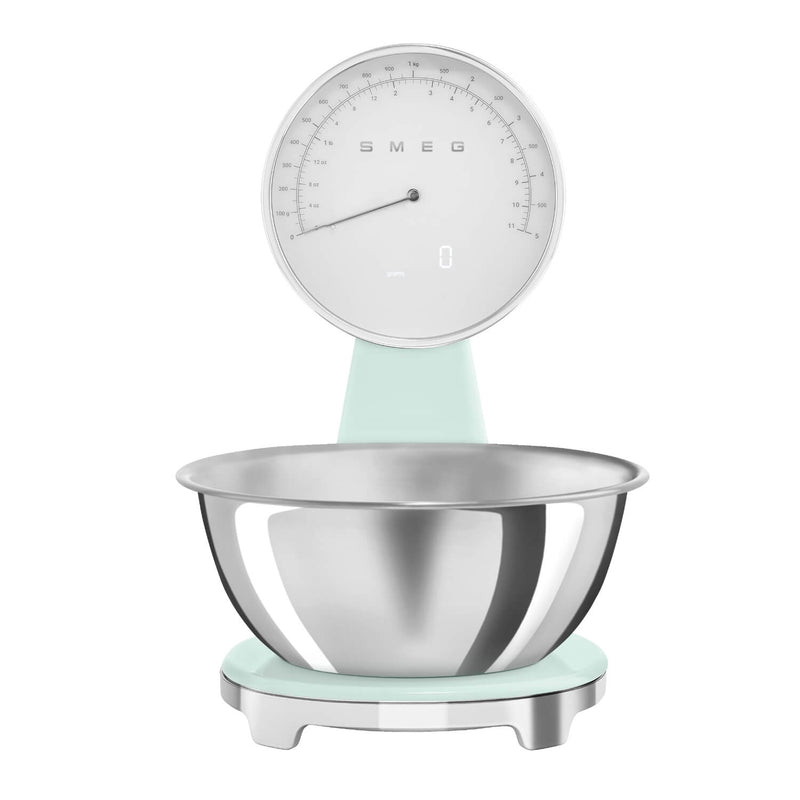 Smeg 50's Style Retro SMF03 Stand Mixer & KSF01 Retro Scales - Pastel Green