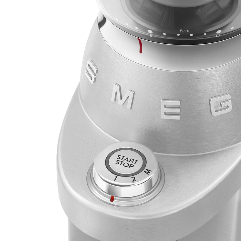 Smeg CGF02SSUK 50's Style Retro Mini Pro Coffee Grinder - Stainless Steel
