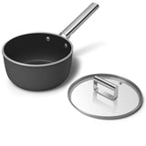 Smeg Cookware 20cm Non-Stick Ceramic Coated Saucepan - Matte Black
