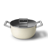 Smeg Cookware 24cm Non-Stick Ceramic Coated Casserole Pan - Cream