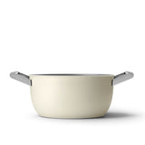 Smeg Cookware 24cm Non-Stick Ceramic Coated Casserole Pan - Cream