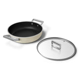 Smeg Cookware 28cm Non-Stick Ceramic Coated Shallow Casserole - Cream