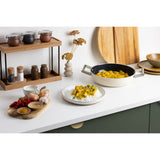 Smeg Cookware 28cm Non-Stick Ceramic Coated Shallow Casserole - Cream