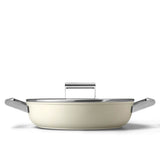 Smeg Cookware 28cm Non-Stick Ceramic Coated Shallow Casserole - Cream