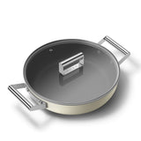 Smeg Cookware 28cm Non-Stick Ceramic Coated Shallow Casserole - Cream