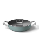 Smeg Cookware 28cm Non-Stick Ceramic Coated Shallow Casserole - Matte Emerald Green
