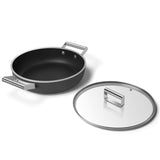 Smeg Cookware 28cm Non-Stick Ceramic Coated Shallow Casserole - Matte Black
