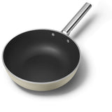 Smeg Cookware 30cm Non-Stick Ceramic Coated Wok - Cream
