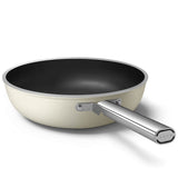Smeg Cookware 30cm Non-Stick Ceramic Coated Wok - Cream