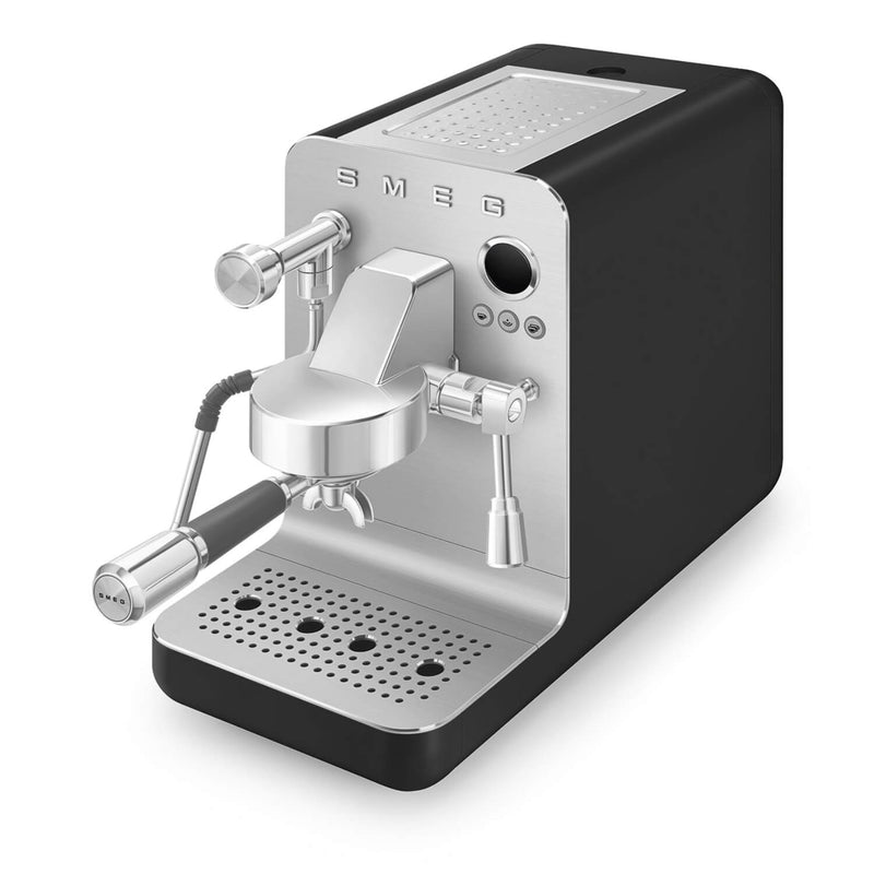 Smeg EMC02 Mini Pro Espresso Coffee Machine & CGF02 Stainless Steel Coffee Grinder - Matte Black