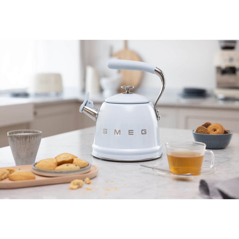 Smeg 50's Retro Style WKF01 Whistling Stove Top Kettle - Pastel Blue