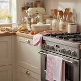 Stow Green The Pantry Hen & Cockerel Pack of 3 Cotton Tea Towels - Pink