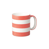 W.M Bartleet & Sons 1 Pint Porcelain Stripe Mug - Coral Pink