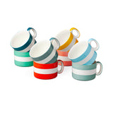W.M Bartleet & Sons 0.8 Pint Wide Porcelain Stripe Mug - Teal