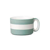 W.M Bartleet & Sons 0.8 Pint Wide Porcelain Stripe Mug - Sage Green