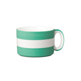 W.M Bartleet & Sons 0.8 Pint Wide Porcelain Stripe Mug - Sea Green