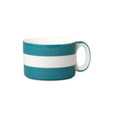 W.M Bartleet & Sons 0.8 Pint Wide Porcelain Stripe Mug - Teal
