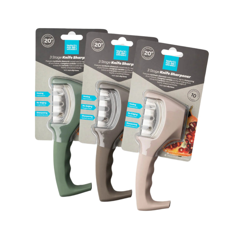 Taylor's Eye Witness 3 Stage Counter Top Knife Sharpener - Assorted