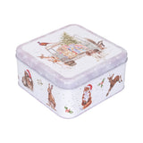 Wrendale Designs by Hannah Dale 16.7cm Square Christmas Tin - Winter Woodland