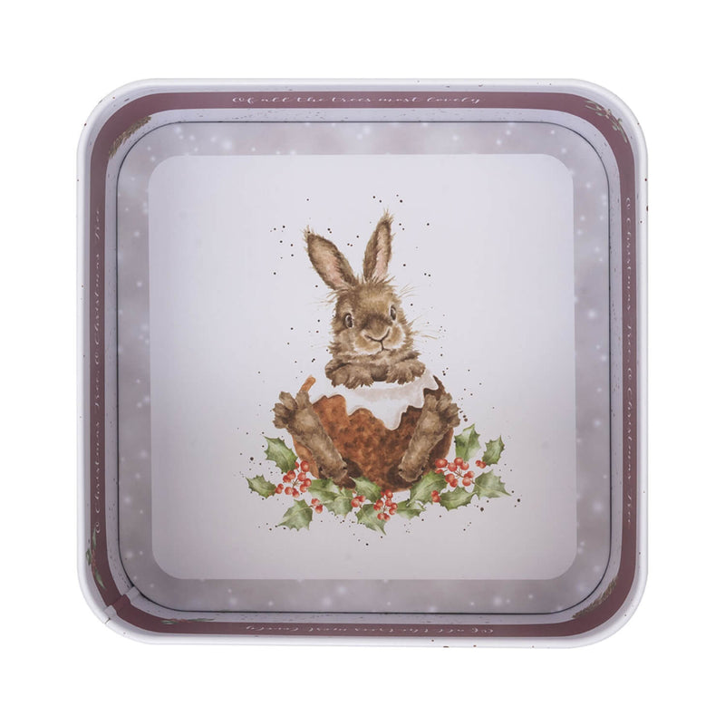 Wrendale Designs by Hannah Dale 16.7cm Square Christmas Tin - Winter Woodland