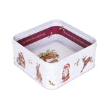 Wrendale Designs by Hannah Dale 16.7cm Square Christmas Tin - Winter Woodland