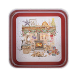Wrendale Designs by Hannah Dale 16.7cm Square Christmas Tin - Country Kitchen
